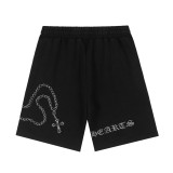 Chrome Hearts Classic Hardware Cross Printed Washed Casual Shorts