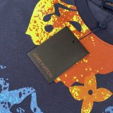 Louis Vuitton New Ink Color Rendering Printed Short Sleeve Round Neck T-shirt