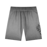Chrome Hearts Classic Patchwork Embroidered Hardware Cross Washed Cotton Shorts