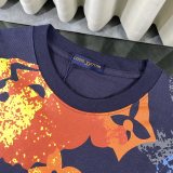 Louis Vuitton New Ink Color Rendering Printed Short Sleeve Round Neck T-shirt