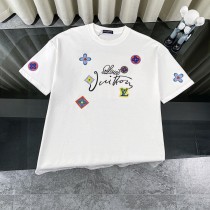 Louis Vuitton New Dopamine Color Embroidered Logo Short Sleeve Round Neck T-shirt