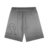 Chrome Hearts Classic Hardware Cross Printed Washed Casual Shorts