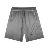 Chrome Hearts Classic Hardware Cross Printed Washed Casual Shorts