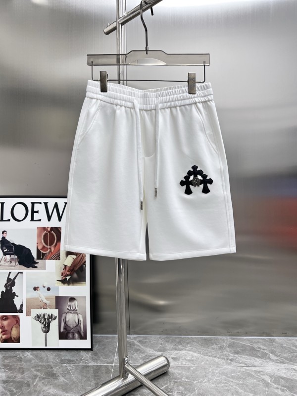 Chrome Hearts New Leather Cross Casual Shorts Couple Versatile Drawstring Sports Pants