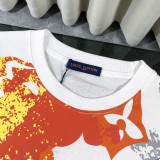 Louis Vuitton New Ink Color Rendering Printed Short Sleeve Round Neck T-shirt