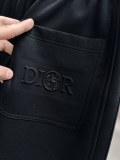 Dior Embroidered Logo Casual Shorts Couple Versatile Drawstring Sports Pants