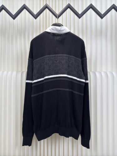 Louis Vuitton Fashion Jacquard Contrast Knitted Polo Shirt