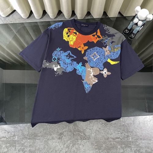 Louis Vuitton New Ink Color Rendering Printed Short Sleeve Round Neck T-shirt