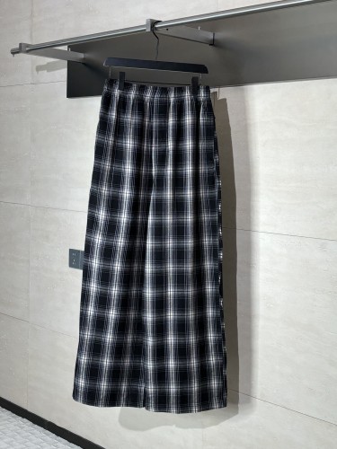 Balenciaga New Fashion Splicing Checkered Casual Pants