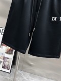 Dior Embroidered Logo Casual Shorts Couple Versatile Drawstring Sports Pants