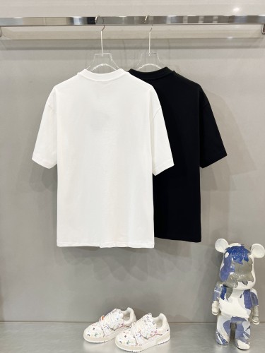 Prada Classic Triangle Logo Laser Printed T-shirt Casual Round Neck Short Sleeve