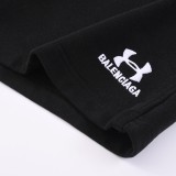 Balenciaga x Under Armour Unisex Classic Embroidered Logo Washed Sports Shorts