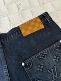 Louis Vuitton New Embossed Logo Denim Shorts Casual Work Pants