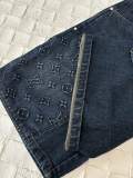 Louis Vuitton New Embossed Logo Denim Shorts Casual Work Pants