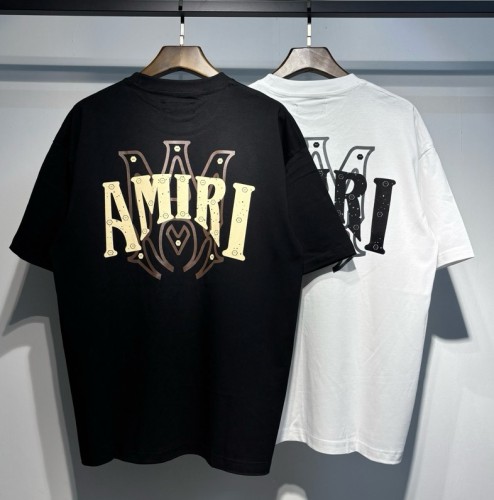 Amiri Classic Logo Printed Short Sleeve Unisex Casual Round Neck T-shirt