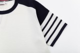 Thom Browne Classic Retro Color Blocked Four Bar Knitted Polo Shirt Set
