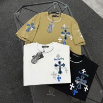 Chrome Hearts Classic Cowboy Patch Embroidered Short Sleeve Couple Casual Round Neck T-shirt