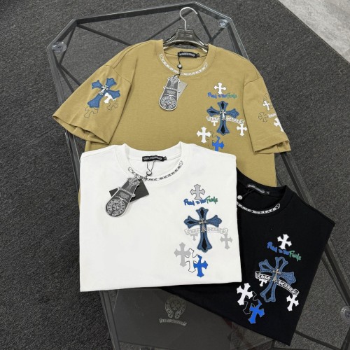 Chrome Hearts Classic Cowboy Patch Embroidered Short Sleeve Couple Casual Round Neck T-shirt