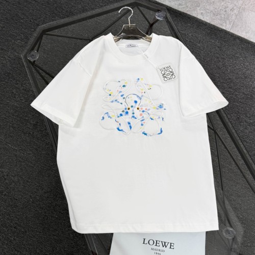 Loewe Fashion Embroidered Logo Octopus Short Sleeve Couple Casual Loose T-shirt