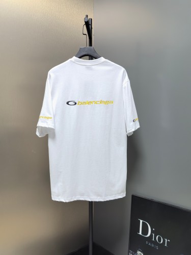 Balenciaga Classic Chest Letter Embroidered T-shirt Unisex Casual Loose Short Sleeve