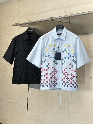 Louis Vuitton New Spring/Summer Vintage Hollow Embroidered Short Sleeve Shirt