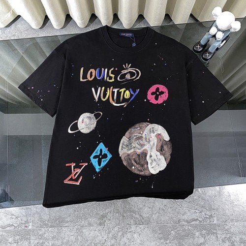 Louis Vuitton New Universe Graffiti Paint Splash Print Short Sleeve Unisex Round Neck T-shirt