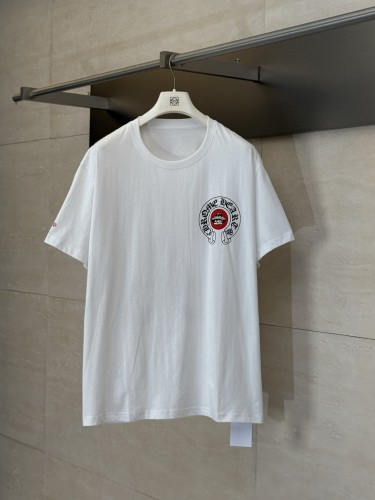Chrome Hearts Fashion Red Lips Horseshoe Printed T-shirt Casual Cotton Short Sleeve