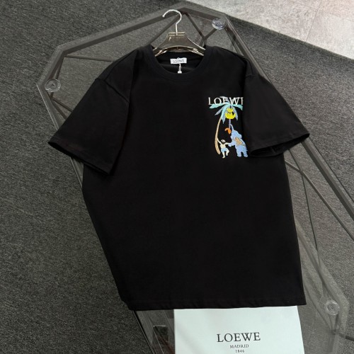 Loewe Fashion Embroidered Short Sleeve Couple's Casual Loose T-shirt