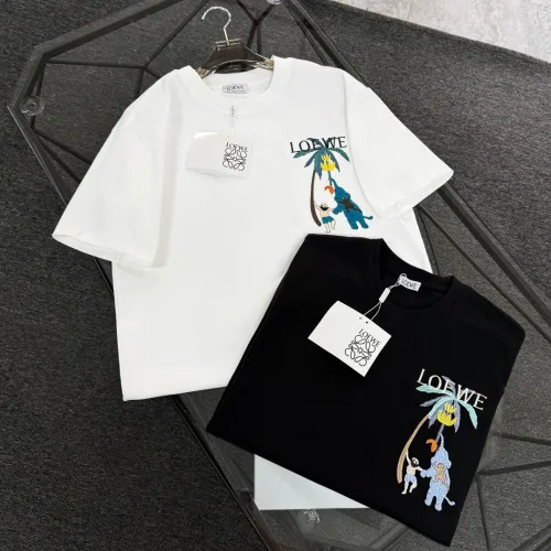 Loewe Fashion Embroidered Short Sleeve Couple's Casual Loose T-shirt