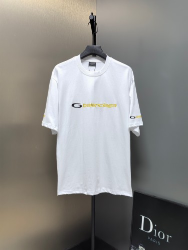 Balenciaga Classic Chest Letter Embroidered T-shirt Unisex Casual Loose Short Sleeve