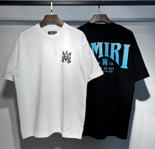Amiri Classic Logo Printed Short Sleeve Unisex Casual Round Neck T-shirt