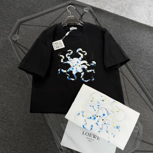 Loewe Fashion Embroidered Logo Octopus Short Sleeve Couple Casual Loose T-shirt