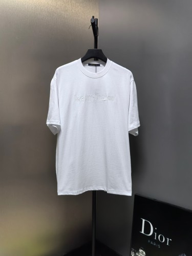 Louis Vuitton Classic Heavy Embroidered Logo T-shirt Unisex Casual Cotton Short Sleeve