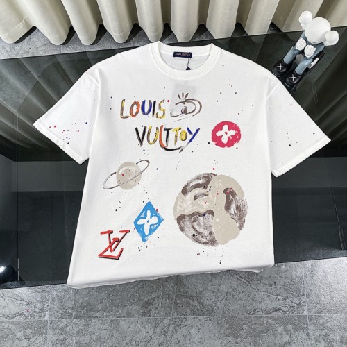 Louis Vuitton New Universe Graffiti Paint Splash Print Short Sleeve Unisex Round Neck T-shirt