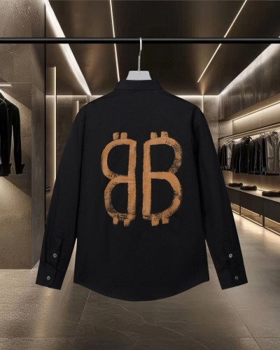 Balenciaga New Classic Hand drawn Graffiti Logo Printed Casual Long Sleeved Shirt
