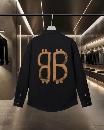 Balenciaga New Classic Hand drawn Graffiti Logo Printed Casual Long Sleeved Shirt