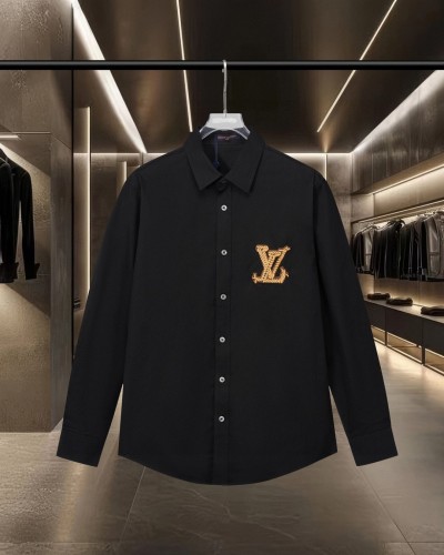 Louis Vuitton New Classic Embroidered Logo Casual Long Sleeve Shirt
