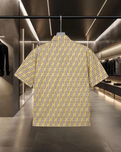 Fendi Classic Full Double FF Logo Casual Short Sleeved Shirt