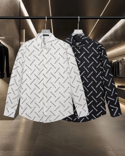Balenciaga Classic Full Logo Printed Casual Long Sleeve Shirt