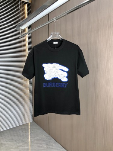 Burberry Fashion Color Contrast Patch Embroidered War Horse T-shirt Unisex Casual Versatile Short Sleeve