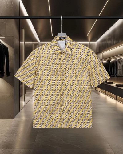 Fendi Classic Full Double FF Logo Casual Short Sleeved Shirt
