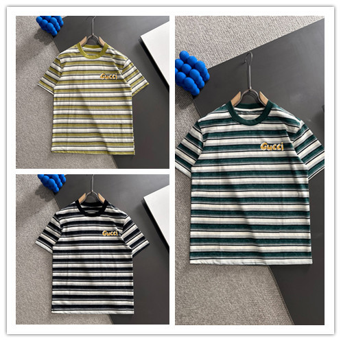 Gucci New Fashion Logo Printed Stripe Short Sleeve Couple Casual T-shirt