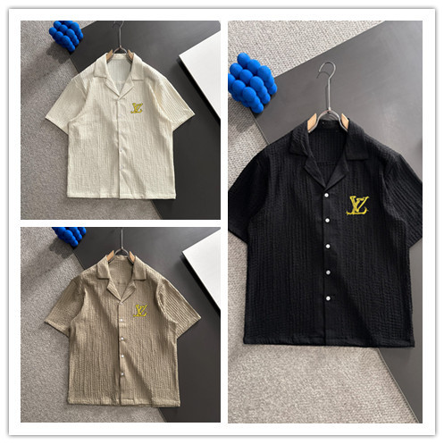 Louis Vuitton New Fashion Embroidered Logo Short Sleeve Shirt