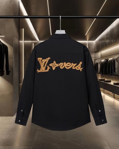 Louis Vuitton New Classic Embroidered Logo Casual Long Sleeve Shirt