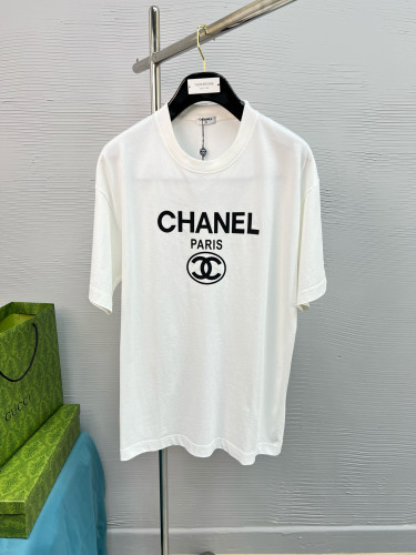Chanel Classic Logo Printed T-shirt Unisex Casual Short Sleeve