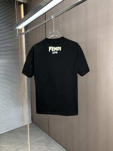 Fendi Fashion Color FF Printed T-shirt Unisex Casual Cotton Short Sleeve