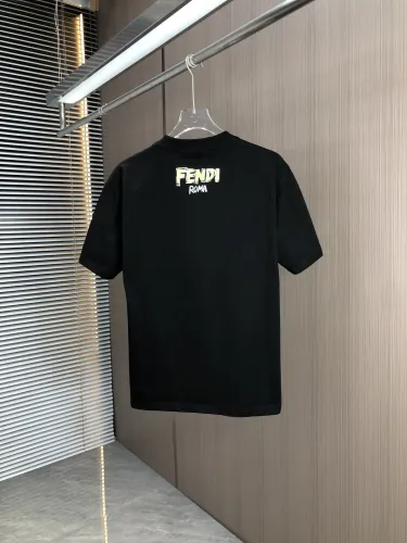 Fendi Fashion Color FF Printed T-shirt Unisex Casual Cotton Short Sleeve