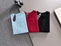 Chrome Hearts New Classic Patchwork Embroidered Logo T-shirt Couple Casual Versatile Short Sleeve