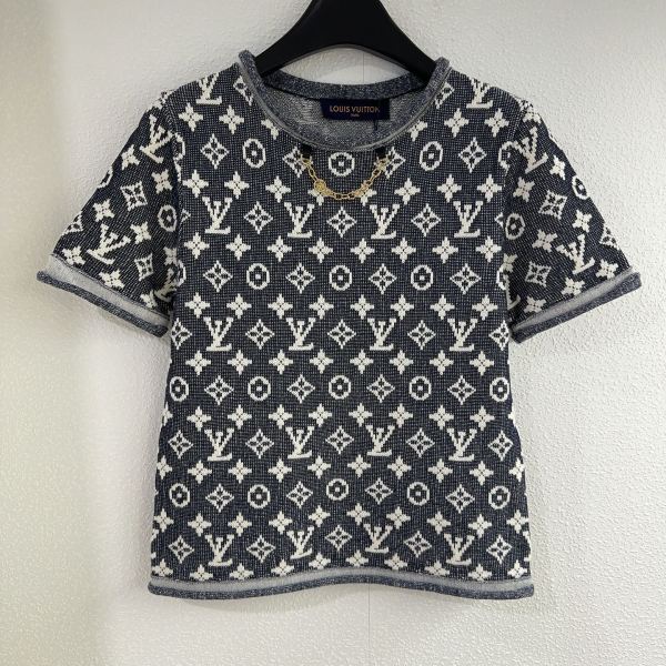 Louis Vuitton New Classic Color Contrast Logo Jacquard Knitted Round Neck Short Sleeve