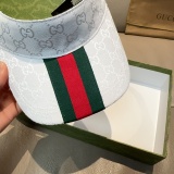 Gucci New Wide Ribbon Empty Top Hat Unisex Four Seasons Versatile Sunshade Hat